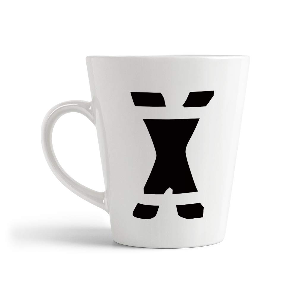 Ceramic Custom Latte Coffee Mug Cup"X" Jailbird Initial Monogram Letter x Tea Cup 12 Oz Design Only