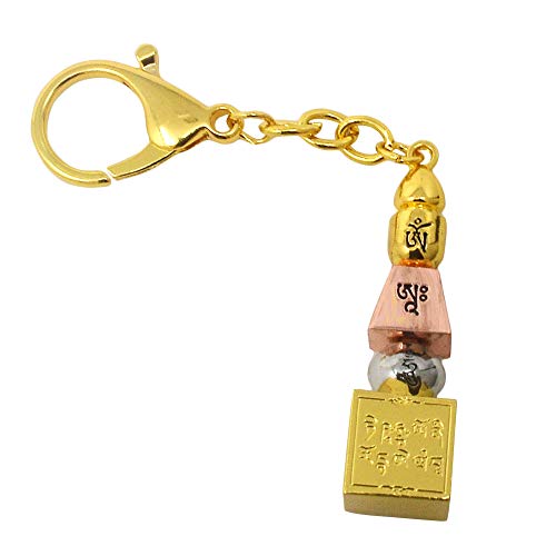 Feng Shui Tri-coloured 5 Element Pagoda Hanging Keychain W3776