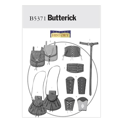 Butterick Patterns B5371 Misses'/Men's Wrist Bracers, Corset, Belt and Pouches, Size XM (SML-MED-LRG) by Butterick - Used condition - US$17.95