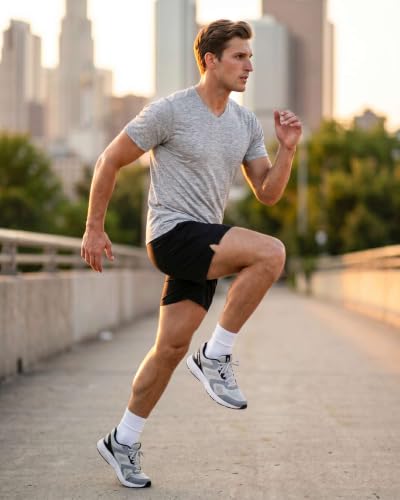 Image of 5 Pack: Men's V-Neck Dry-Fit Moisture Wicking Active Athletic Tech Performance T-Shirt