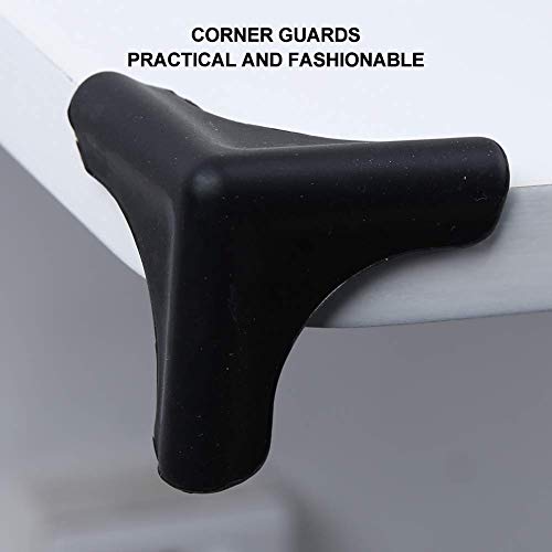 Image of 4PCS Baby Corner Protector Guards, Silicone Anti Collision Table Bed Counter Bumpers Cabinet Furniture Corner Protectors for Living Room Table, Range Hood (Black)