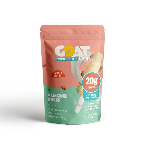 Image of GOAT Life Overnight Oats 420g (Pack of 6) | Assorted High Protein (20g & 10g) | Fibre-Rich, Gluten-Free, No Added Sugar | Instant Breakfast | Supports Weight Management & Muscle Recovery | Healthy Meal