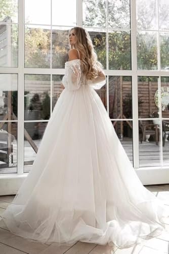 cantcauli Lace Appliques Wedding Dress for Bride Mermaid Off Shoulder Bridal Gown with Train CT0352