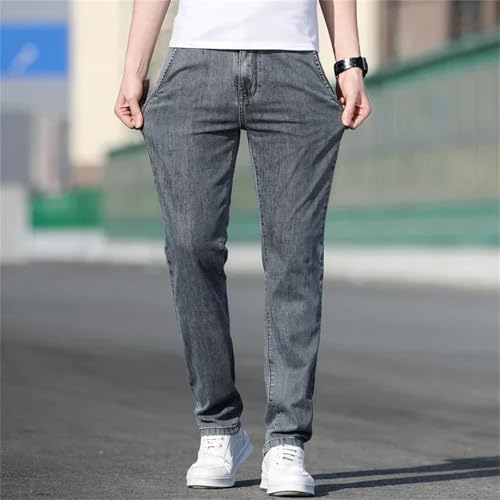 Men's Loose Stretch Jeans Fashion Casual High Waist Straight-Leg Denim with Pockets3