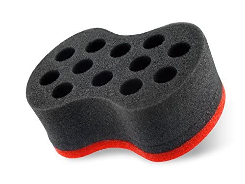 Nudred Coil I.t. Formula - Twist Hair Sponge Brush + Hair Conditioning For Men And Women, For Moisturized Sculpted Coils, Twists & Locs (Red Mini Hair Sponge, Large Holes, 1Oz Hair Moisturizer) #TOP4