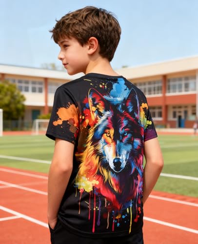 Image of uideazone Tshirts for Boys Kids Short Sleeve T-Shirt 3D Graphic Tee Shirts Tops Clothes 4-16 Years