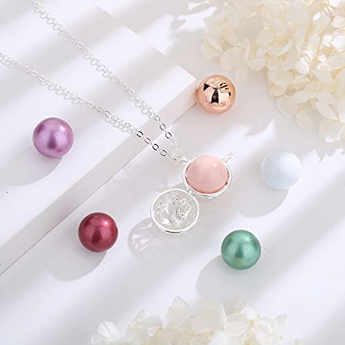 AEONSLOVE Harmony Ball Necklace for Pregnancy Gifts, Angel Chime Caller Bola Hummingbird Necklace for Women Maternity Mom to be Jewelry, 30 & 45 Inch Chains2