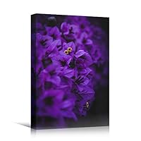 Canvas Wall Art Purple Petals Colorful Farmhouse/Country Floral Multicolor Patterns Photography - 12x18 inches