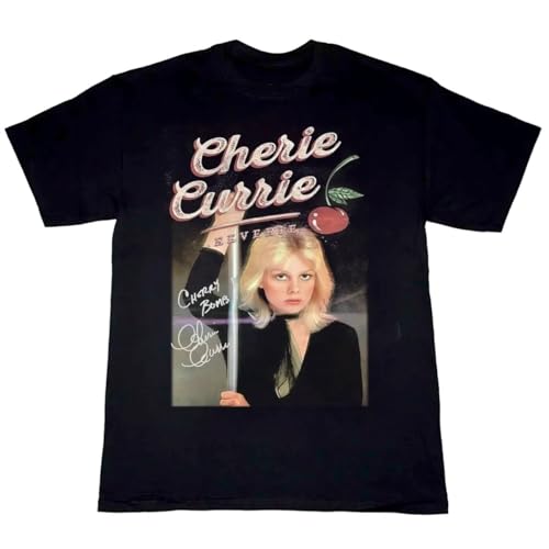 NKFTYTIUU Cherie Currie Gift For Fans T Shirt Cotton Full SizeBlackS