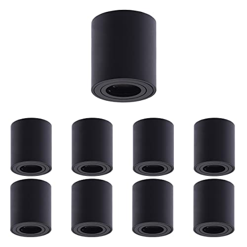 Oktaplex 9 pezzi faretto da superficie Lile M per moduli GU 10 e LED 230 V faretto da superficie alluminio tondo faretto da superficie LED nero