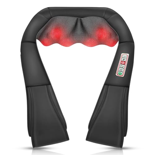 Masajeador Cervical y Espalda con Calor Relajante,Eléctrico Amasajeador de Cuello,Shiatsu Masajeador Espalda para Alivio Dolor Muscular Corporal Hogar Oficina Mejor Regalo Mujeres Hombres Mamá Papá