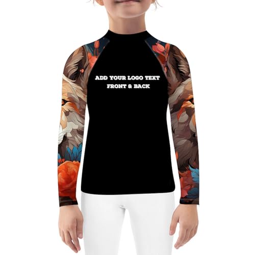 Youth Kids BJJ Rash Guard Add Name Logo Front & Back Training No Gi Jiu Jitsu Base Layer