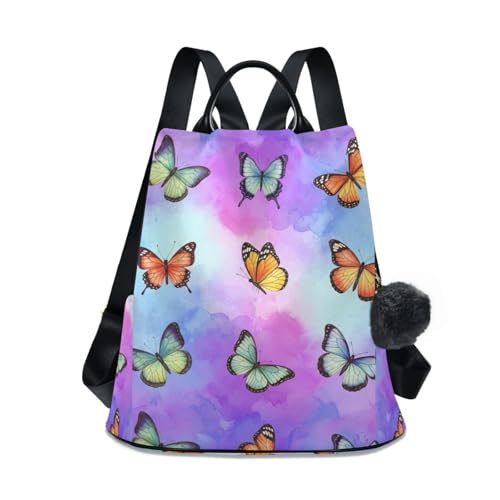 Sac à dos camping et randonnée avec motif papillon aquarelle
