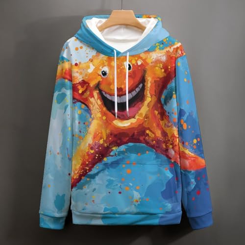 Sweat à capuche étoile de mer rigolote unisexe taille S