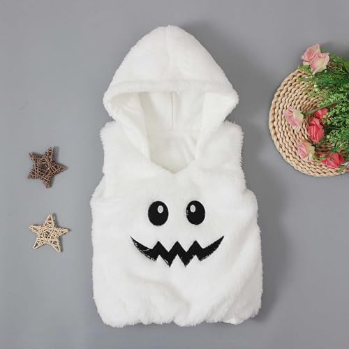 Toddler Boys Halloween Pumpkin Fleece Hoodie Vest Outfits Sleeveless Pullover Tops Cute Warm Clothes for Kids Boys4