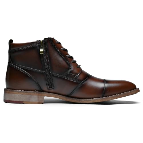 Image of Arkbird Men's Dress Boots Genuine Leather Cap Toe Ankle Boot with Side Zipper for Casual Business Formal Wear