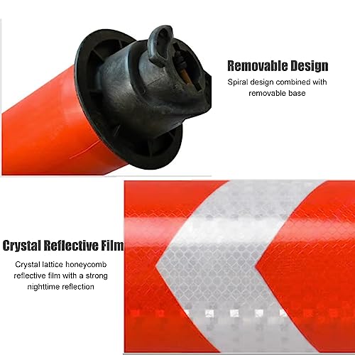 Generico Confezione da 2 dissuasori di Sicurezza Stradale, 80 cm (31,5 Pollici), Flessibili, in plastica Riflettente, Ideali per vialetti, parcheggi, Controllo della Folla e paletti stradali - Resist