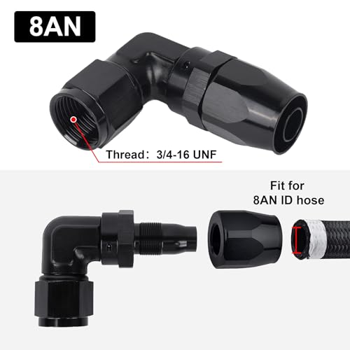 EVIL ENERGY 8AN 90 Degree Swivel Hose End Fitting – Forged Aluminum AN8 Adapter - Image 3
