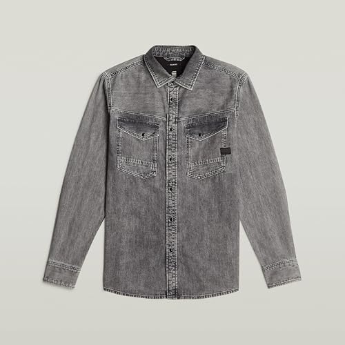 G-STAR Herren Dakota Slim Hemd, Grau (Sun Faded Graphite Grey D23616-D540-H162), XS – Ansicht 4