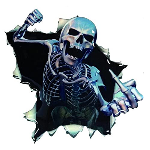 Etiqueta Engomada del Coche del CráNeo,Wooauto Calavera De Halloween Pegatina Etiqueta Engomada del CráNeo PVC Pegatinas Autoadhesivas para Coches para El Hogar Coche Pared Ventana Puerta 48cmx32cm Cover