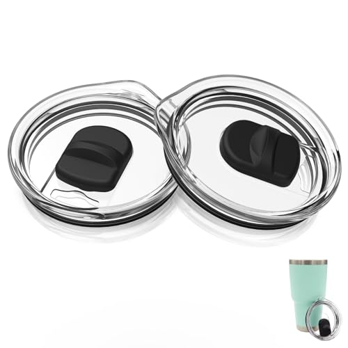 30 oz Tumbler Replacement Lid Set (2 Pack) for YETI, Ozark Trail, RTIC - Magnetic Slider & Splash Resistant, BPA Free