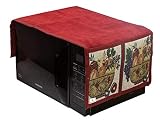 Kuber Industries KUBMART11836 - Cubierta superior de terciopelo para microondas/horno con 4 bolsillos utilitarios de 30 litros (granate)
