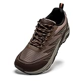 HOBIBEAR Men's Wide Width Hiking Shoes Low Top Breathable - Slip Resistant Trekking & Trail Running Sneakers Brown 7093, 7 Wide Men