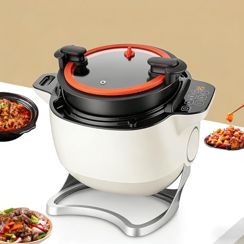Commercial Food Processor 6L Automatic Cooking Machine | Multifunctional Stir-Fry Machine For Stir Frying, Stewing, Cooking | 360° Rotating & Electromagnetic Heating 220V