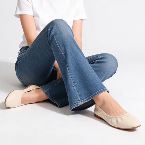 Image of LM Women's Ballet Flats Round Toe Slip On Flats Shoes Casual Dress Shoes Foldable Portable Travel Ballet Flat
