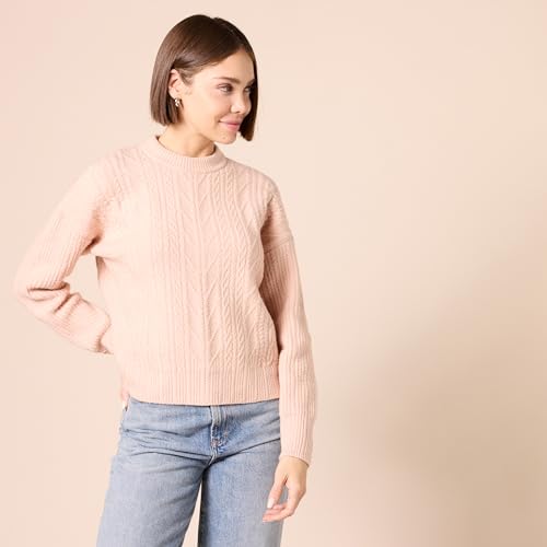Image of Amazon Essentials Women's Soft-Touch Modern Cable Crewneck Sweater (Available in Plus Size)