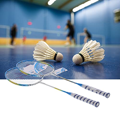 Raquetes de badminton, confortáveis ​​para 2 jogadores, raquete de badminton com armação de fibra de