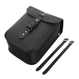 LIFKOME Bolsa para Moto Vintage Sintético Negro Organizador de Herramientas Alforja Pequeña Multifunción para Colgar Sillín o Manillar Capacidad y Diseño Retro Elegante