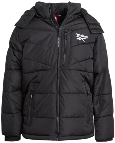 Reebok Boys Puffer Jacket - Heavyweight Quilted Water & Wind Resistant Boys Winter Coat - Fleece Insulated Kids Winter Jacket