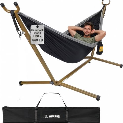 Wise Owl Outfitters Adjustable Portable Hammock Stand, 440lb Capacity
