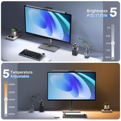 Image of Syrinx Pro Monitor Light Bar with RGB Ambient Backlight, Home Office & Gaming Computer Monitor Lamp, CRI95+ No Glare Eye Care, 1200lm, 3000K-6000K Stepless Dimming, for 17 inch-34 inch Flat & Curved Monitors