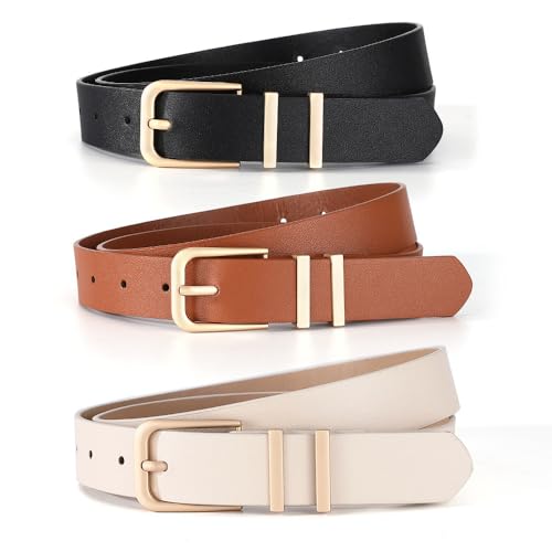 Women's Dress Belts Fashionable and Simple Thin Belt Equipped with Golden Metal Buckle at the End of the Belt2