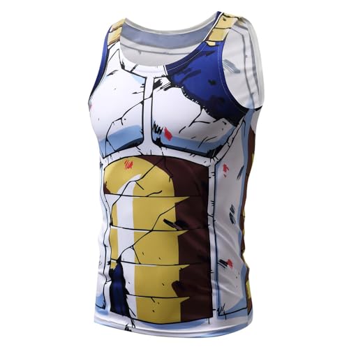 Camiseta Deportiva sin Mangas Goku, Secado Rápido, Estampado 3D, para Gimnasio y Fitness (FR/ES, Letras, M, Regular, Regular, Af864)