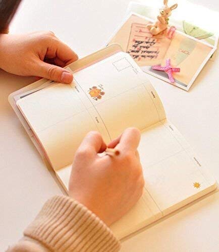 2023-2024"Molang Rabbit" Diary Any Year Weekly & Monthly Planner Pocket Journal Notebook Agenda Scheduler, 5.1" X 6.8" (White) #TOP4