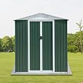 RockRain 6x4FT Outdoor Metal Storage Shed: Galvanized Steel Garden Tool House with Sliding Door & Ventilation - Weather Resistant Apex Roof Design for Backyard & Patio Organization