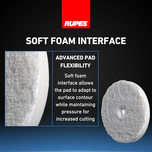 Image of RUPES 85mm Pack of 48 White D-A Ultra-FINE Microfiber Polishing Pads | Compatible with 3 inch Backing Plate | Enhances Final Finish & Gloss | Reduces Extremely Fine Micro-Marring and Swirl Markings