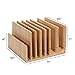 MobileVision Bamboo Device Organizer for Smartphones, Tablets and Laptops, 7 Slots With Extra Wide Slots for Laptops