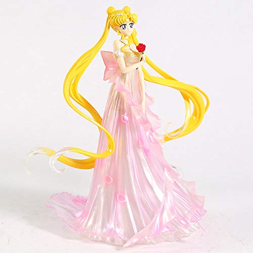 Aoolomy Anime Cute PVC Action-Figuren 26Cm Sailor Moon Queen Serenity Kleid Ver. PVC Figur Sammlerstück Model-Pink Action Figure Kinder Jugendliche Und Anime-Fans Cover