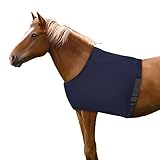 Horse Shoulder Guard, High Elastic Spandex Fabric Horse Vest - Anti-Rub Bib - Navy Blue(Size M)