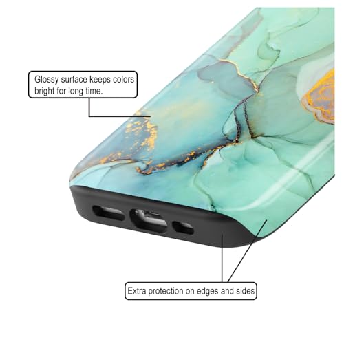 Image of COLORflow Back Cover Compatible with iPhone 11 | Beautiful Green Marble | Designer Printed Glossy Armoured Bumper Back Cover Compatible with iPhone 11