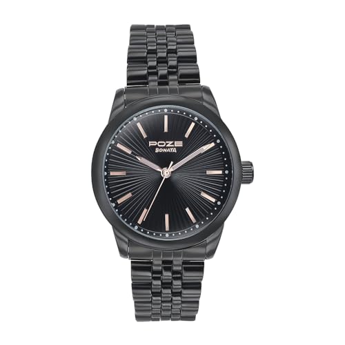 Sonata Poze Quartz Black Dial Black Metal Strap for Men-SP70040NM01W (B0DDTXWXMM) Amazon Price History, Amazon Price Tracker