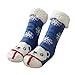 LRWEY Chaussons Thermiques antidérapants Extra Doux pour Femme - Bleu - Taille Unique