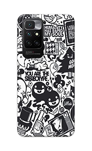 Image of Printed Hard Back Cover Case for Mi Redmi 10 Prime Back Cover (Mixed Cartoon) -1302