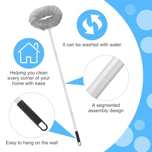 Image of PATIKIL Ceiling Fan Cleaner Duster, 12.9 inch to 47.2 inch, Microfiber Duster Extendable Handle Fan Blade Cleaning Tool Removable Washable for Furniture Blind, Gray