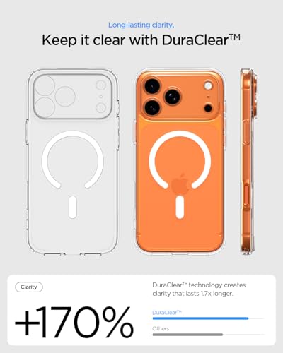 Image of Spigen Ultra Hybrid MagFit Back Cover Case Compatible with iPhone 17 Pro Max (TPU + Poly Carbonate | Clear White)