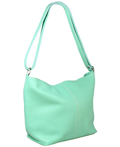 Freyday KH02 Sac à bandoulière en cuir véritable disponible en plusieurs couleurs - Vert - menthe, Medium Cover
